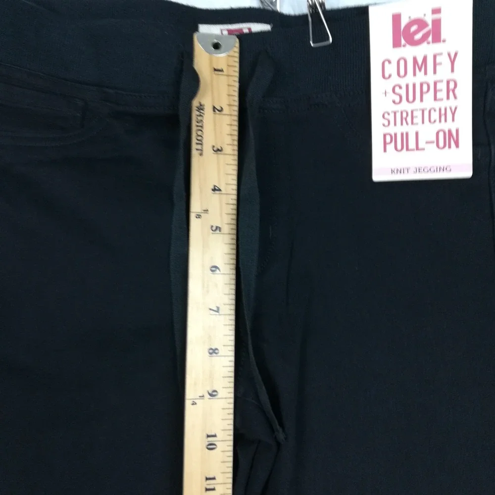 Lei Womens Pants Jeggings Comfy Super Stretch Pull On Black Knit Junior M New
